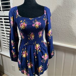Floral short romper, elastic band top